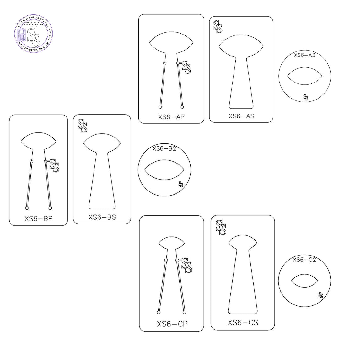 XS6 TRIOS: EXACT SIZE FORMING DIE TRIO SETS: 1 SILHOUETTE DIE, 1 PANCAKE DIE, 1 SPACER DIE